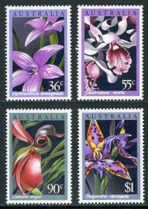 1986 Australia Sc #997 998 999 1000 Orchids Flowers Flora - MNH VF Cv$6