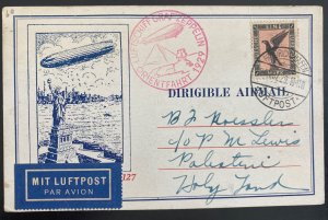 1929 Germany Graf Zeppelin LZ 127 Orient Flight PC Cover to Holy Land Palestine