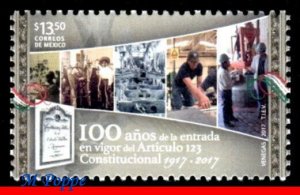 17-11 MEXICO 2017 CONSTITUTION OF 1917, 100 YEARS, PHOTOGRAPHS, HISTORY, MNH