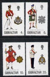 GIBRALTAR - 1975 - Military Uniforms, Series VII - Perf 4v Set-Mint Never Hinged