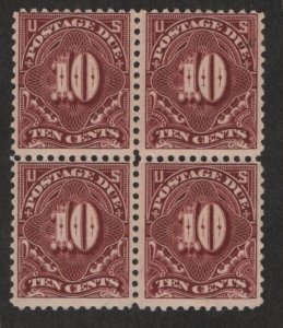 US Sc#J65b M/NH/F-VF block of 4, deep claret, perf 11, cv. $300