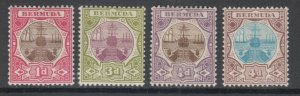 Bermuda Sc 29, 30, 31, 39, MLH. 1902-06 bi-color Dry Docks, 4 diff, sound, F-VF