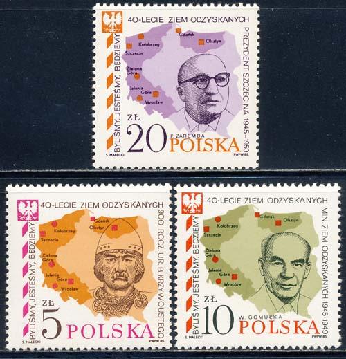 Poland 1985 Sc 2673-5 Zaremba Gomulka Krzywousty Stamp MNH