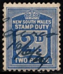 1928 New South Wales Revenue 2 Pence Duty Stamp Used