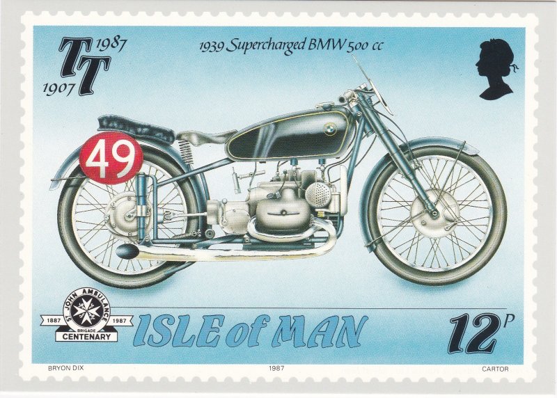 Isle of Man # 335-339, Tourist Trophy Motorcycle Races, Maxi Cards Mint Unused