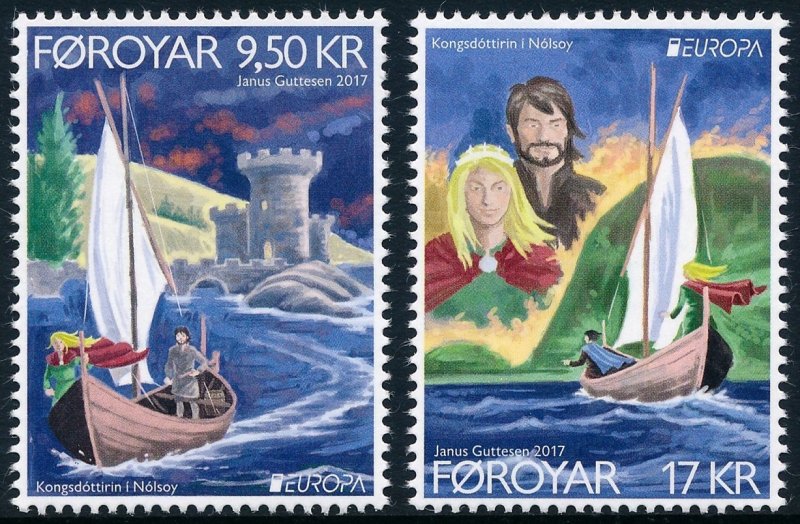 Faroe Islands 2017 Europa Castles Princess Nolsoy Legend Set of 2 SG767-768 MNH