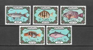 FISH - LIBYA #526-30 MNH