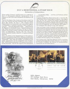 US #1691-94 FDC 1976  Bi-Centennial set of 4. with write-up.  Very Nice.