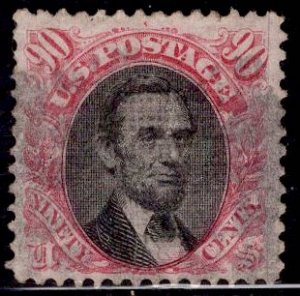 US Stamp #122 90c Lincoln USED SCV $1800. Nice Balance.