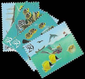 PCBstamps  US #2863-2866 Sgls $1.16(4x29c)Wonders of the Sea, MNH, (2)