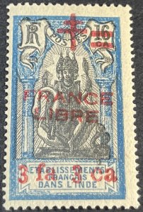 FRENCH INDIA # 190--MINT NEVER/HINGED**TONED GUM**---SINGLE---1942