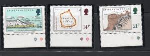 Tristan da Cunha Sc 290-92 1981 Maps stamp set mint NH