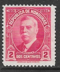 Honduras 299: 2c Manuel Bonilla, unused, NG, F-VF