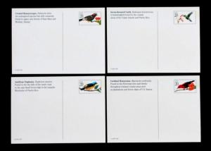 US Stamp SC# UX293 - UX296 Tropical Birds Postal Card set/4 -MInt 1998