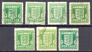 Guernsey Sc# N1 Mi# 1a-1g (all 7 printings) MNH 1941-1944 German Occupation