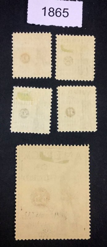 MOMEN: US STAMPS  #PS11-PS15 MINT OG H $65  LOT #1865