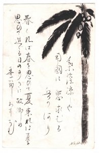 JAPAN FORCES ABROAD Postcard MILITARY Hand-Illustrated PALM TREE {samwells}MA107