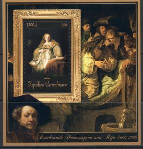 Central Africa Art Rembrandt van Rijn complete MNH stamp set 15 sheets