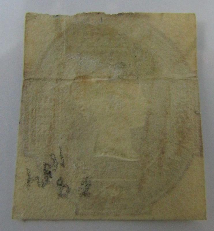 Scarce c1850 Great Britain SC #7 QUEEN VICTORIA  used stamp cv$1000