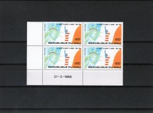 Mali 1986 Sc# C520-100th Statue of Liberty set perf Block 4 