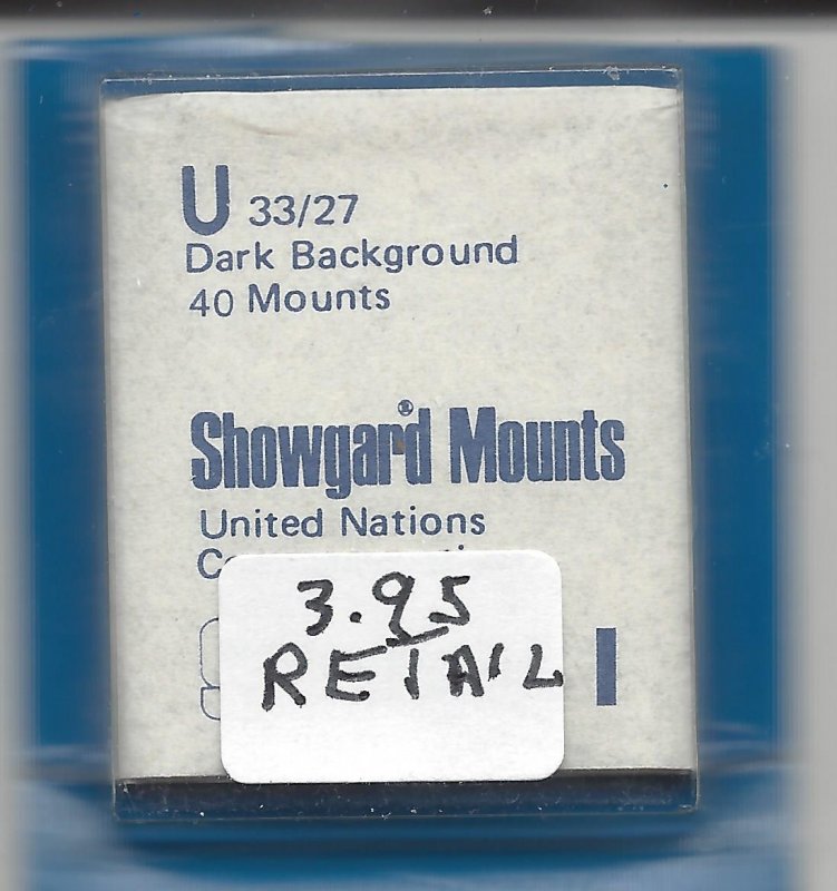 SHOWGARD MOUNT U, 33 MM X 27 MM, NEW & UNOPENED, RETAIL $3.50