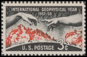 US 1107 International Geophysical Year 3c single MNH 1958