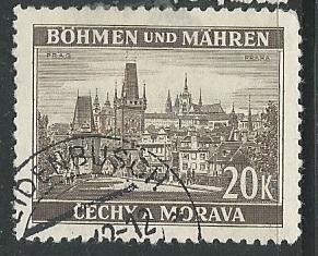 Czechoslovakia Bohemia & Moravia  + Scott # 48 - Used  e