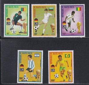 Burkina Faso # 328-330, C185-186, World Cup Soccer Mint NH, 1/2 Cat.