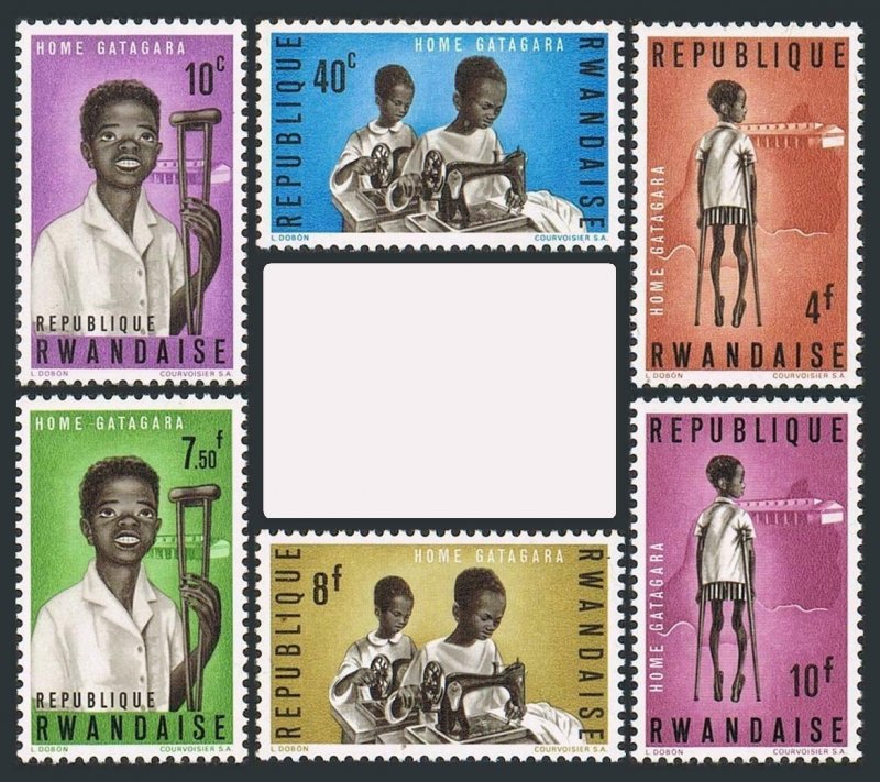 Rwanda 70-75,MNH.Michel 71-76. Gatagara Home for handicapped children,1964.