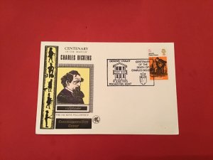 U.K Charles Dickens Centenary Death 1970  Special Cancel stamp cover R36098