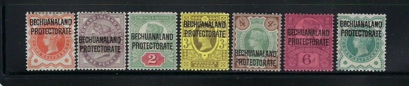 BECHUANALAND PROTECTORATE SCOTT #69-75 1897 OVERPRINTS - MINT LH/HINGED