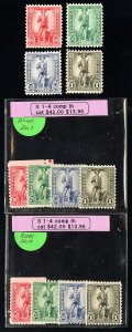 US Stamps # S1-4 MLH F-VF Lot Of 3 Sets