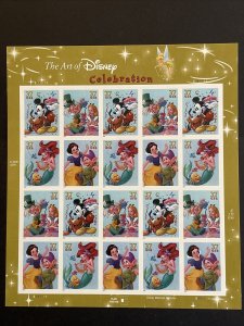 2005 sheet of stamps 37-cent Disney Celebration Sc #3912-3915