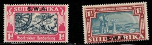 SOUTH WEST AFRICA Scott # 133b, 134b MH - SWA Overprint