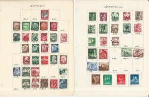 Germany Stamp Collection on 40 Pages, Much World War II Era, JFZ