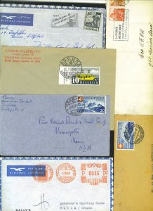 SWITZERLAND 1930's-50's COLLECTION OF 9 COVERS MOST TO