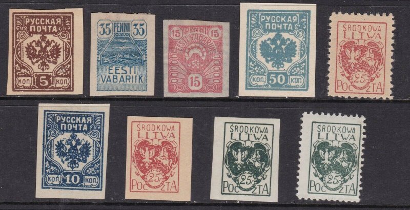 LATVIA + ESTONIA ^^^^^^^^x9  mint hinged CLASSICS $$@ dccc1238est