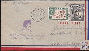 FIJI 1941 First flight cover Suva to Auckland NZ...........................B2545