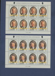 LIBERIA - Scott 933-942 - ten MNH Sheets of 8 - US Presidents - 1982 - three pix