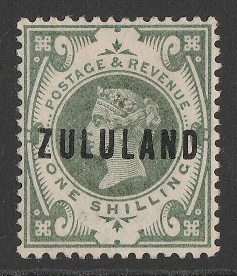 ZULULAND 1888 'ZULULAND' on QV GB 1/- dull green. Only 4564 printed.