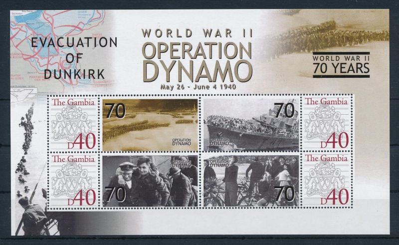 [81146] Gambia 2008 WWII Evacuation of Dunkirk Operation Dynamo Sheet MNH