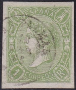 Spain 1865 Sc 71 used date cancel