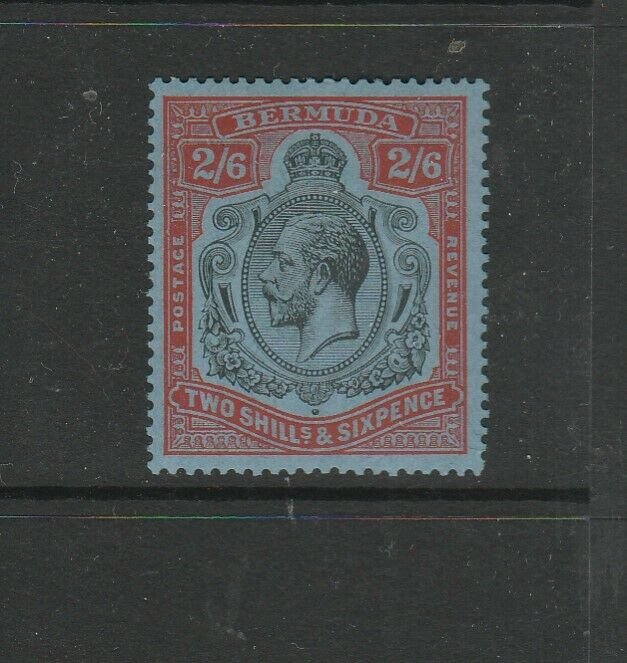 Bermuda 1924/32 Script CA 2/6 Black & Carmine/light blue MM SG 89