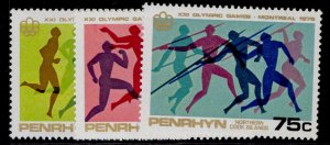 COOK ISLANDS - Penrhyn Island QEII SG93-95, 1976 olympic games set, NH MINT.