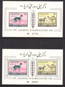 Afghanistan 492-493 Footnoted Souvenir Sheets MNH VF