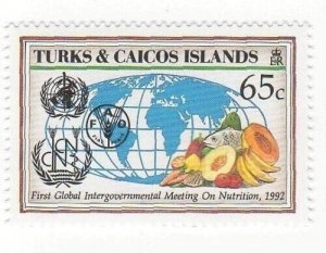 Turks and Caicos 1992 - Nutrition Food - Single Stamp - Scott #973 - MNH