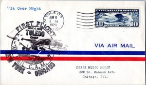 United States U.S. First Flight 10c Lindbergh 1928 National Air Transport Fir...
