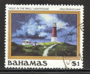 Bahamas Scott 633 Used NH - 1987 Hole In The Wall Lighthouse - SCV $12.50