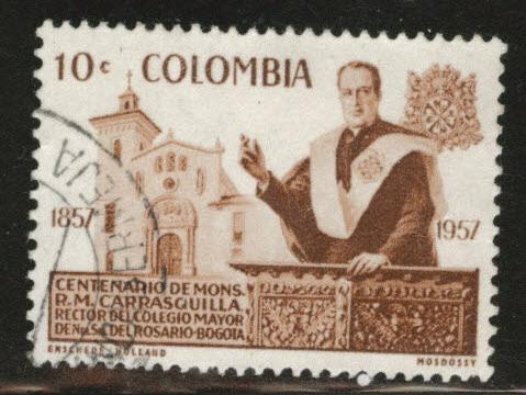 Colombia Scott 696 Used stamp from 1959