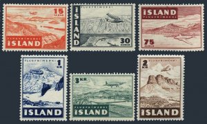 Iceland C21-C26,MNH.Mi 241-246. Air Post 1947.Thingvellir,Isafjorthur,Reykjavik.